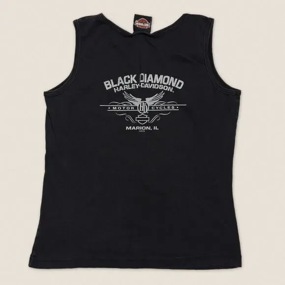 Y2K Harley Davidson Biker Metallic Tank Top Size Large - Picture 4 of 5